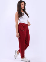 Cotton Plain Women Casual Joggers