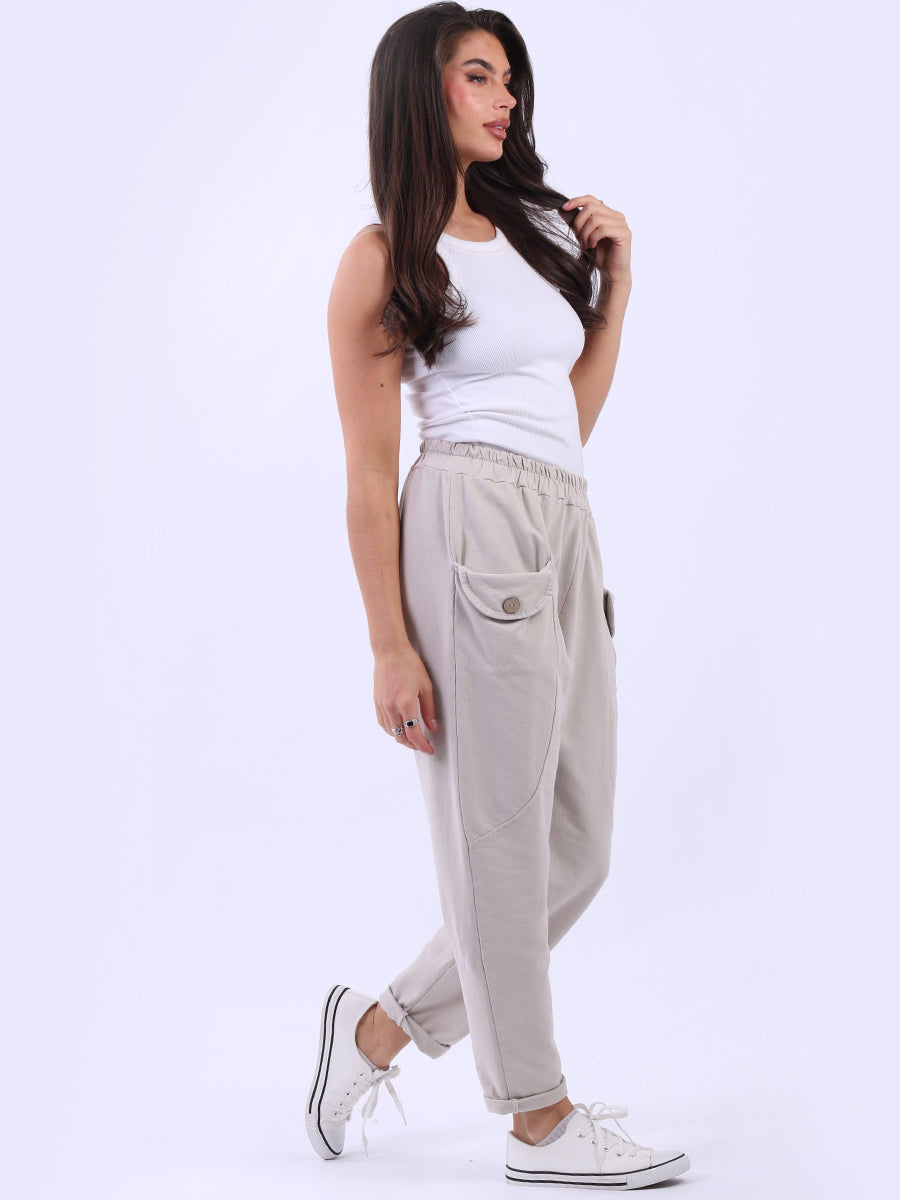 Cotton Plain Women Casual Joggers