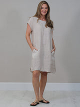 Linen Midi Dress Beige