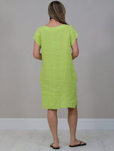 Italian Plain Linen Shift Dress
