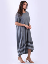 Plus Size Stripy Linen Maxi Dress