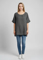 Plain Linen Crop Top Khaki