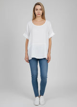 Plain Linen Crop Top White