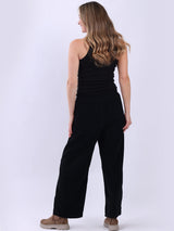 Ladies Solid Cotton Corduroy Regular Fit Pant