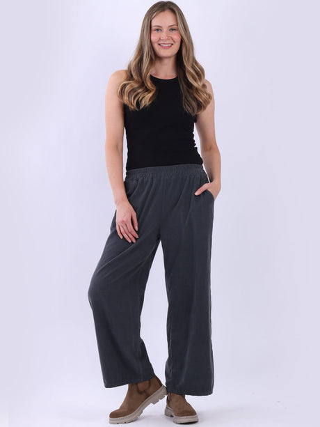 Ladies Solid Cotton Corduroy Regular Fit Pant