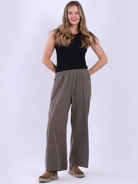 Ladies Solid Cotton Corduroy Regular Fit Pant