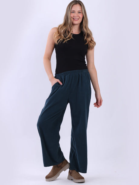 Ladies Solid Cotton Corduroy Regular Fit Pant