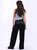 Wide Leg Plain Satin Palazzo