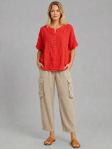 Plain Cotton Top Coral