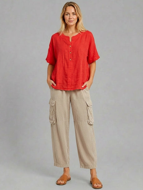 Plain Cotton Top Coral