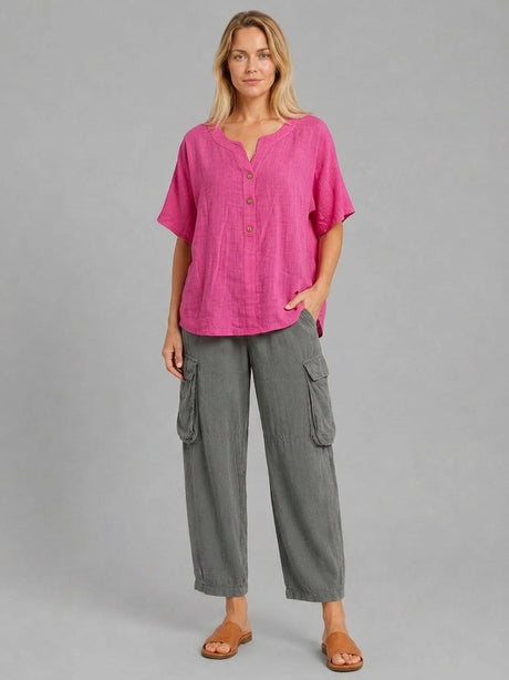 Plain Cotton Top Fuchsia