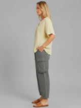 Plain Buttoned Lagenlook Cotton Top