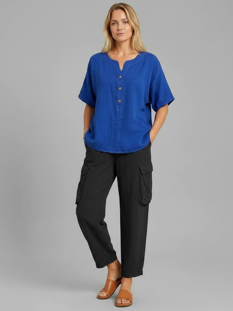 Plain Cotton Top Royal Blue