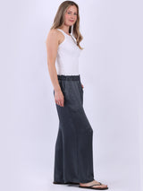 Wide Leg Plain Satin Pant