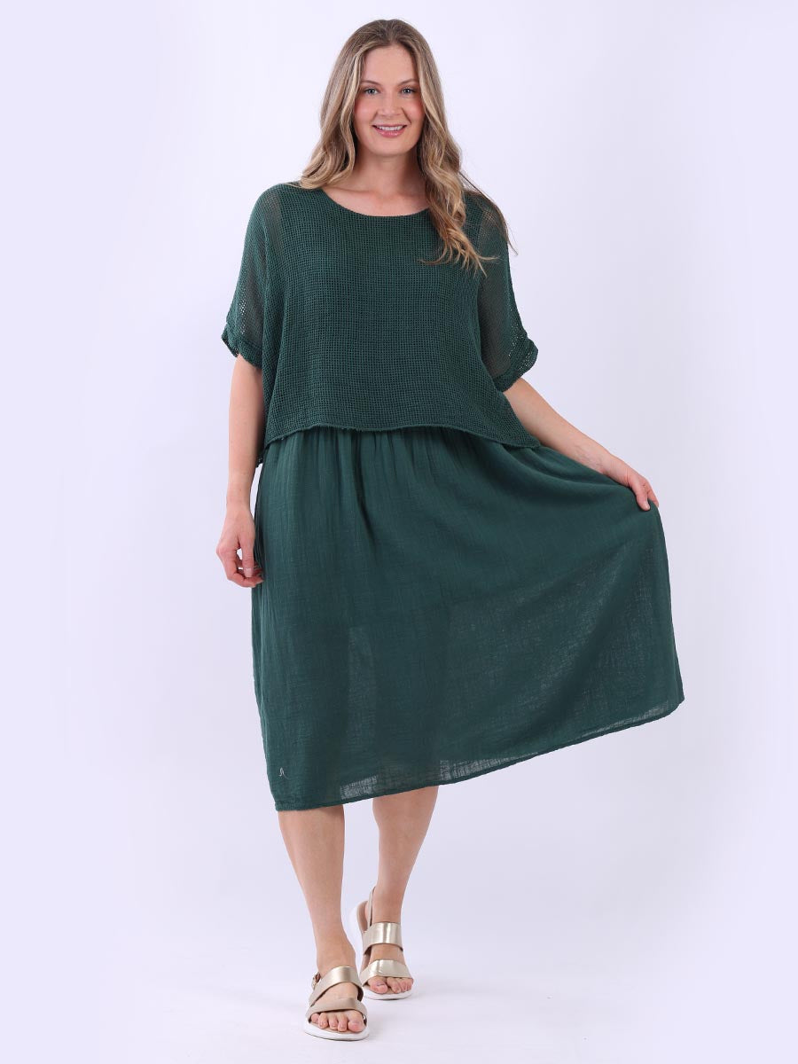 Plus double layer midi dress 2025