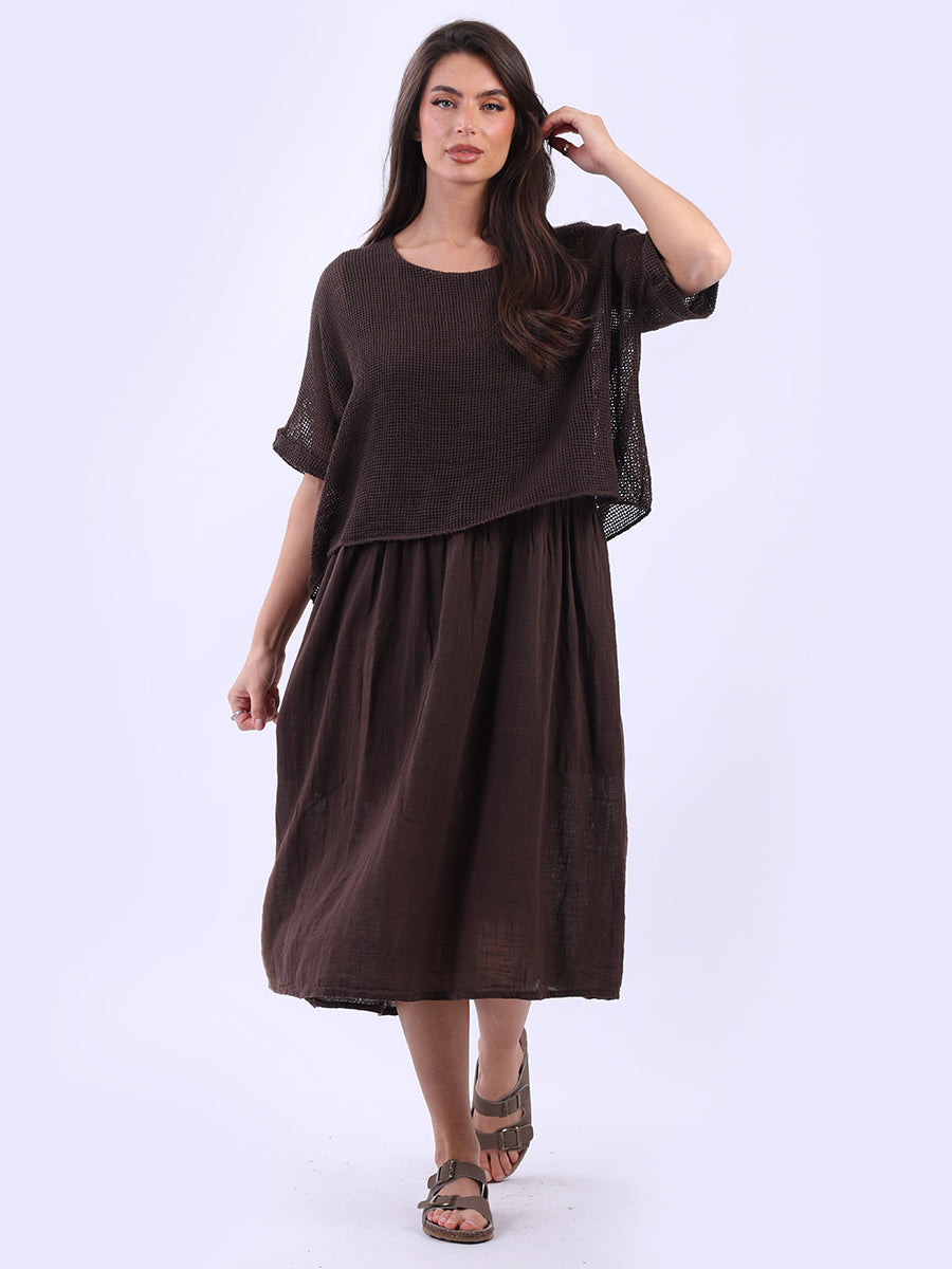 Mesh Net Double Layer Cotton Dress
