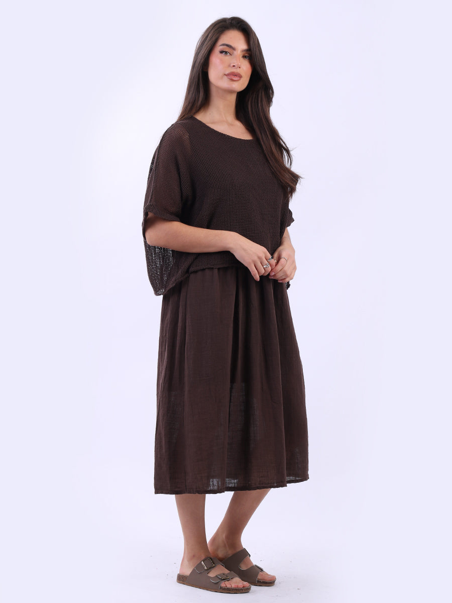 Mesh Net Double Layer Cotton Dress Yayavoo UK