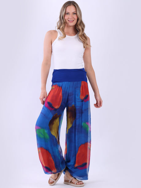 Tie And Dye Wide Leg Harem Silk Palazzo