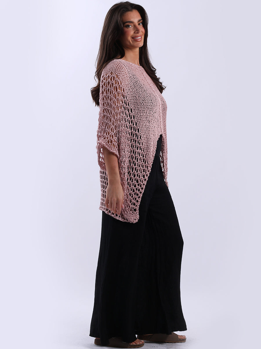 Batwing Crochet Knit Tunic Beach Top