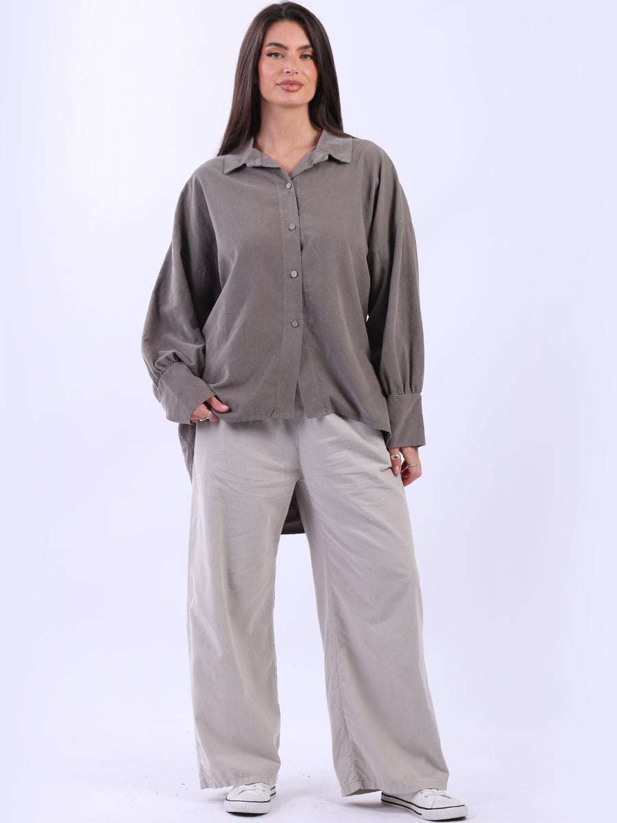 Button Down Corduroy Shirt Mocha