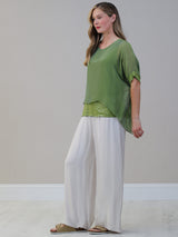Chunky Twin Sequin Ladies Silk Top