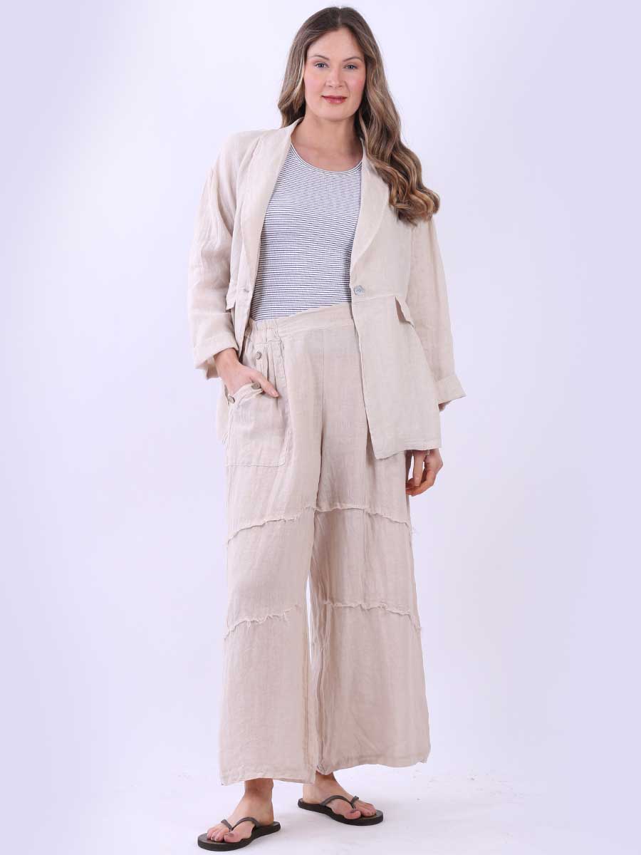 Women Linen Jacket Beige