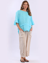 Bell Arms Solid Linen Baggy Top