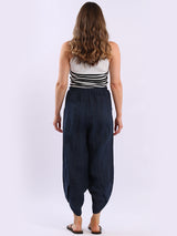 Ladies Relaxed Fit Tulip Hem Linen Trouser