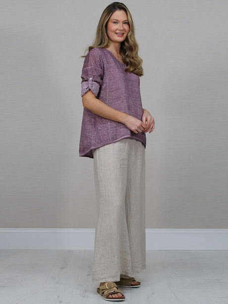 Vintage Wash Crop Top Raspberry