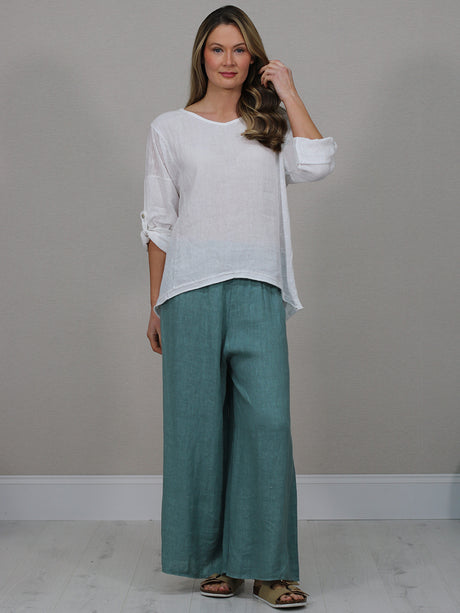 Vintage Wash Crop Top White