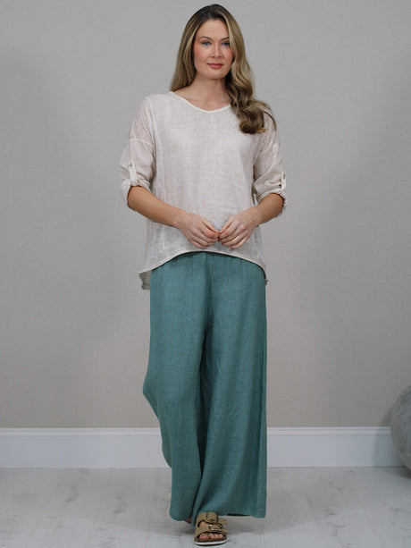 Vintage Wash Crop Top Beige