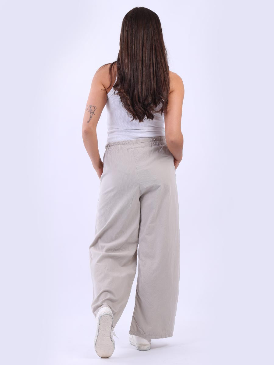 Ladies Solid Cotton Corduroy Regular Fit Pant