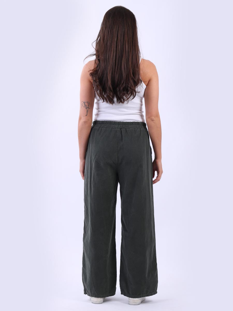 Ladies Solid Cotton Corduroy Regular Fit Pant