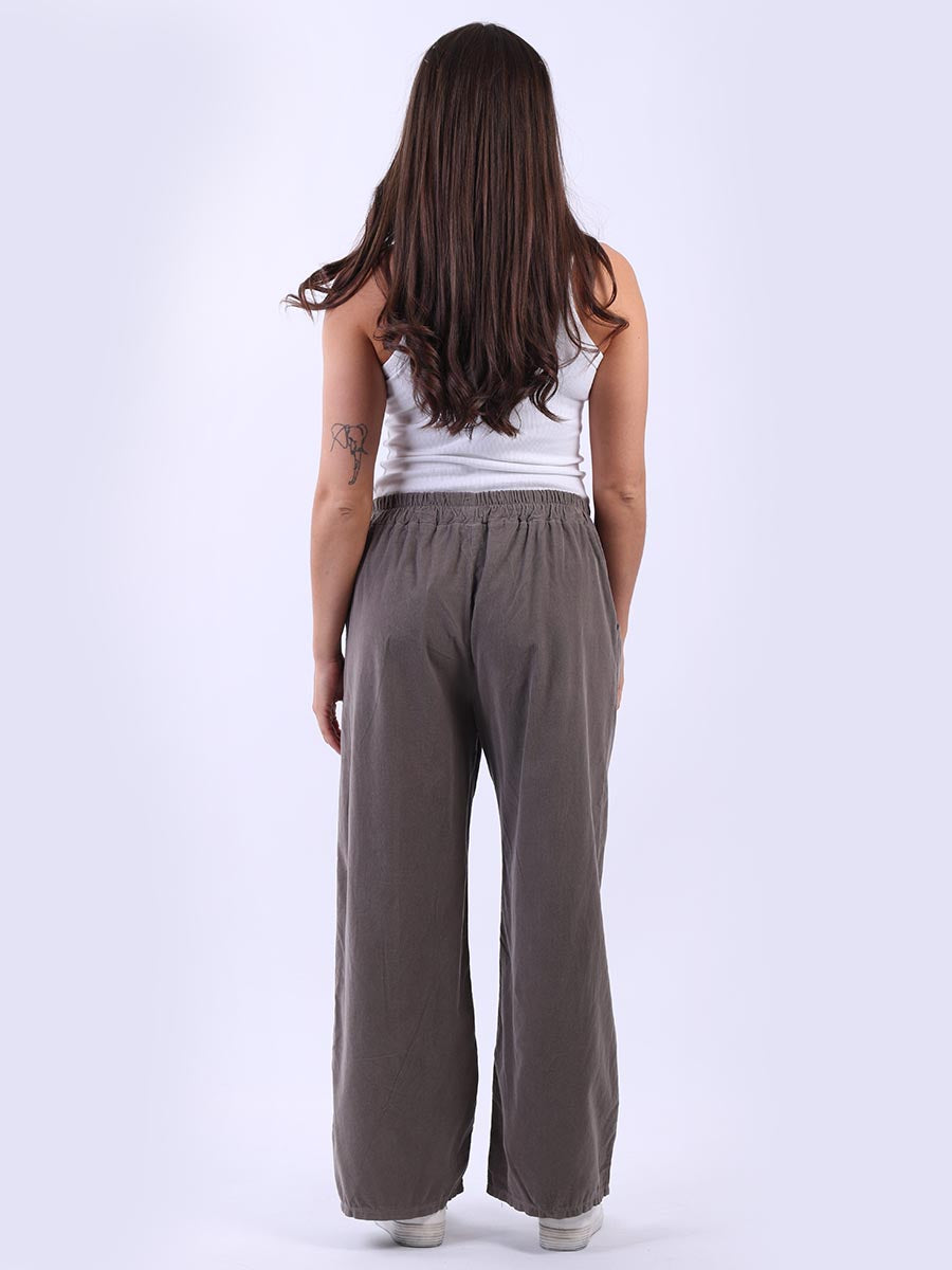 Ladies Solid Cotton Corduroy Regular Fit Pant