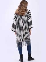 Italian Animal Print Woolen Knitted Longline Cardigan