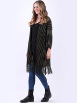 Italian Animal Print Woolen Knitted Longline Cardigan