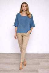 Cotton Crop Top Denim