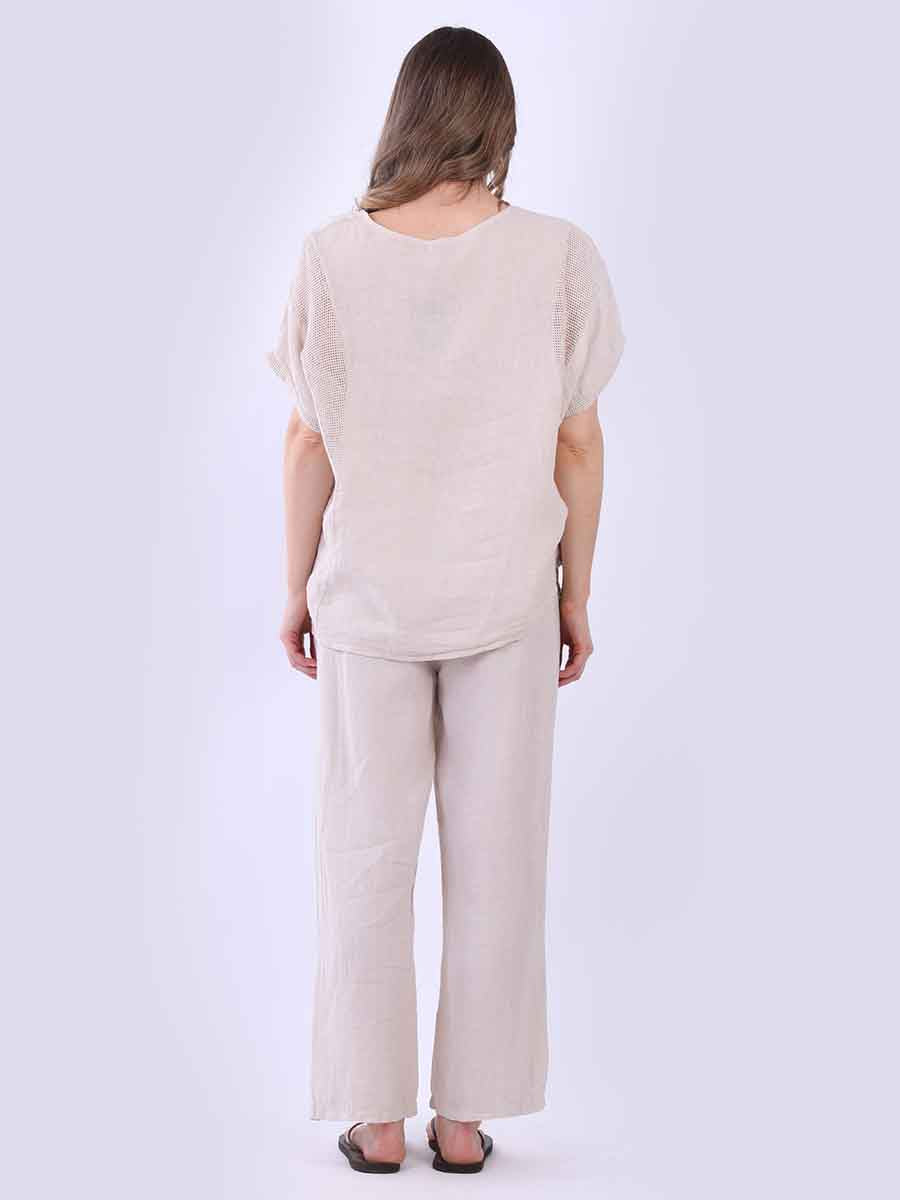 Plain Mesh Net Linen Casual Top