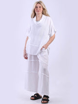 Solid Linen Top White