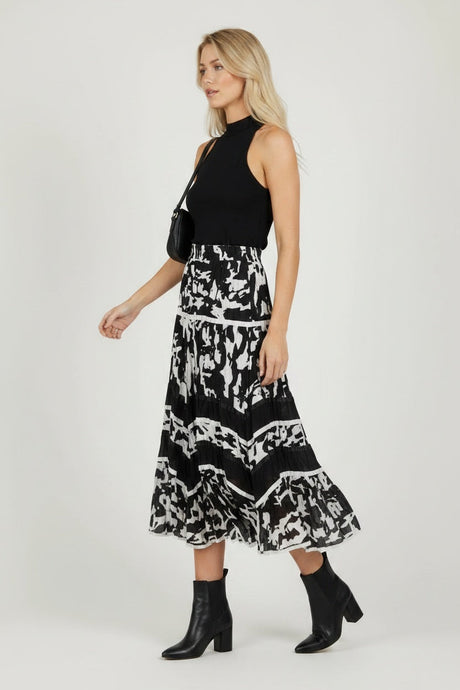 Abstract Print Cotton Skirt