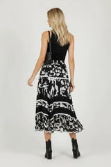 Abstract Print Cotton Skirt