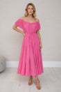 Off Shoulder Maxi Dress Fuchsia