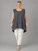 Plus Size Sleeveless Top Charcoal