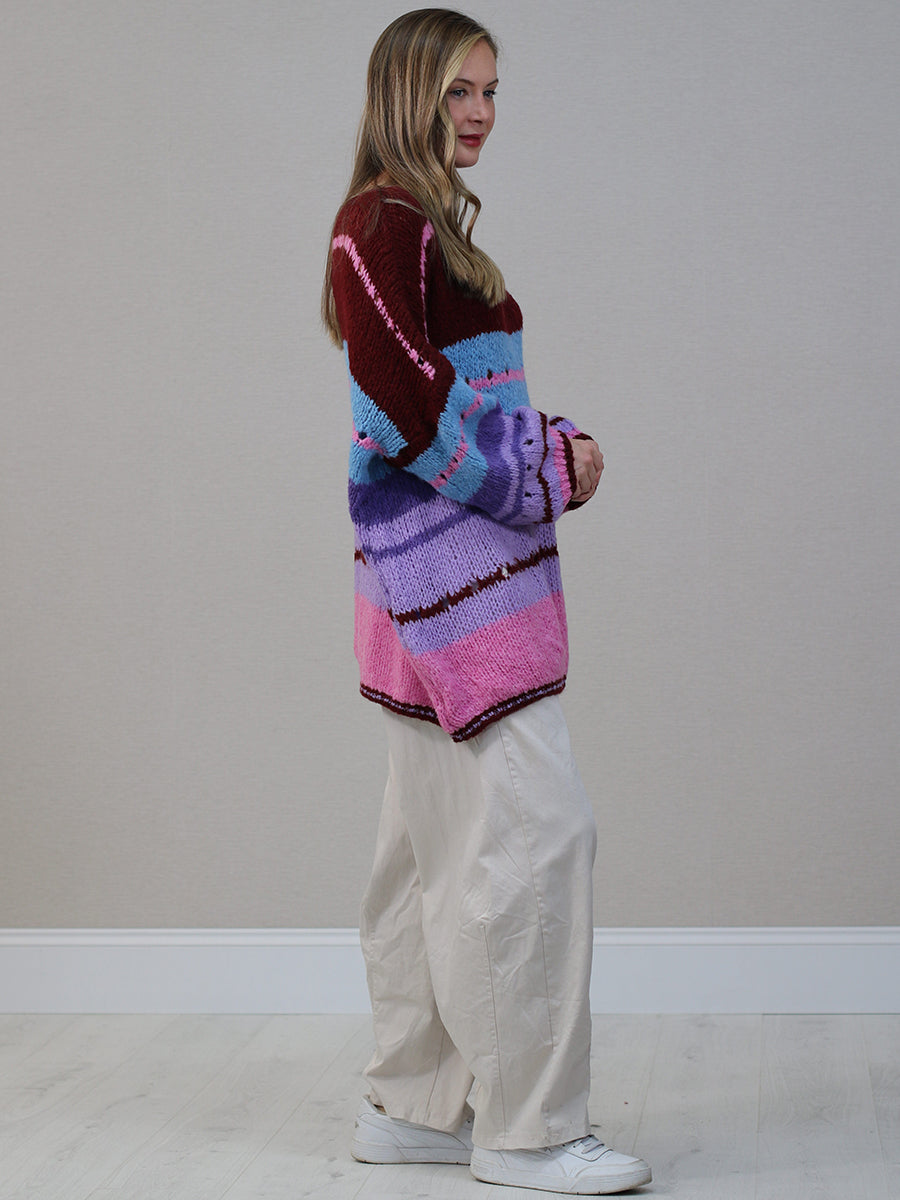 Batwing Plus Size Wool Knitted Jumper