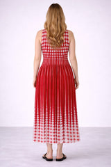 Polka Dot Smocked Oversized Sleeveless Dress