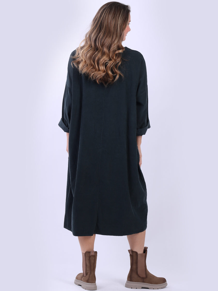 Women Solid Cotton Mid Length Dress