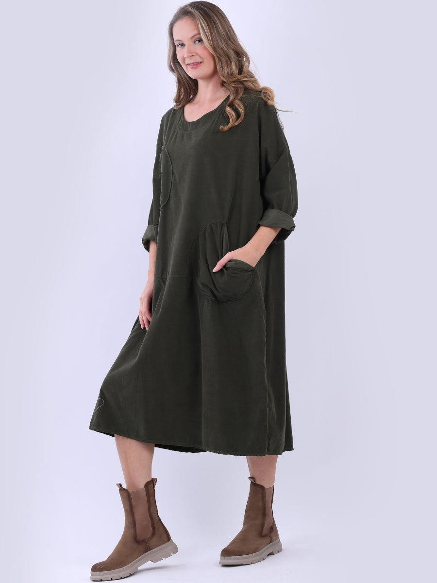 Women Solid Cotton Mid Length Dress