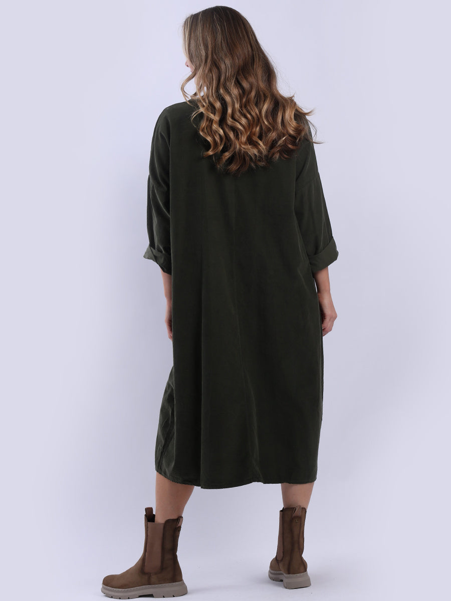 Women Solid Cotton Mid Length Dress