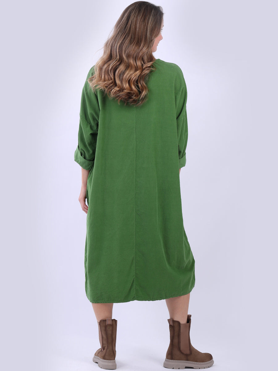 Women Solid Cotton Mid Length Dress