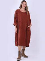 Women Solid Cotton Mid Length Dress